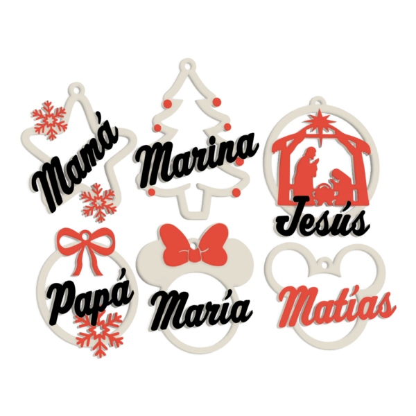 Decoraciones Navideñas - Pack 6 unds.